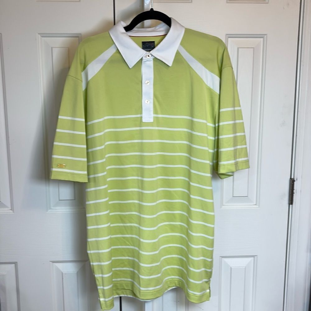Greg Norman Play Dry striped shirt